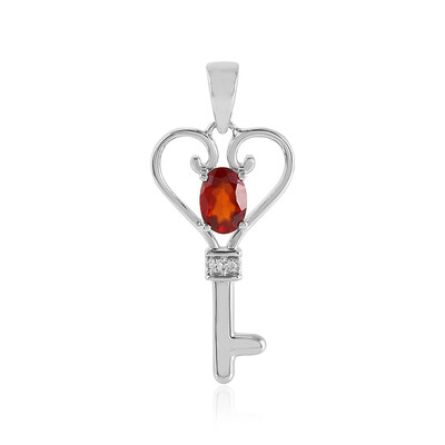 Hessonite Garnet Silver Pendant