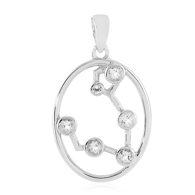 White Topaz Silver Pendant