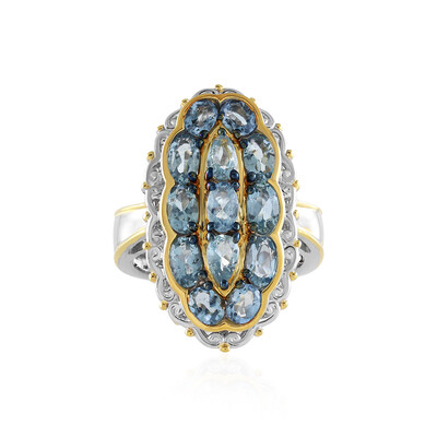 Tanzanian Aquamarine Silver Ring (Gems en Vogue)