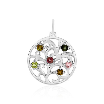 Fancy Tourmaline Silver Pendant