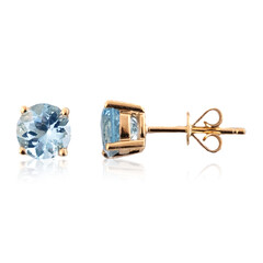 14K AAA Brazilian Aquamarine Gold Earrings (CIRARI)