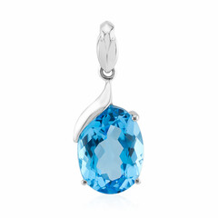 Swiss Blue Topaz Silver Pendant (Pallanova)