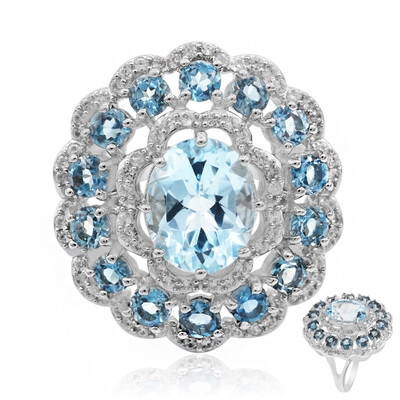 Sky Blue Topaz Silver Ring