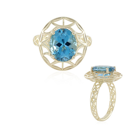 9K Swiss Blue Topaz Gold Ring (Ornaments by de Melo)