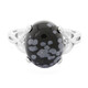 Snowflake Obsidian Silver Ring