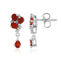 Mexican Fire Opal Silver Earrings