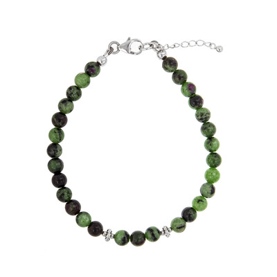 Ruby in Zoisite Silver Bracelet