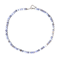 Blue Lace Agate Silver Necklace