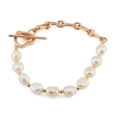 White Freshwater Pearl Silver Bracelet (TPC)