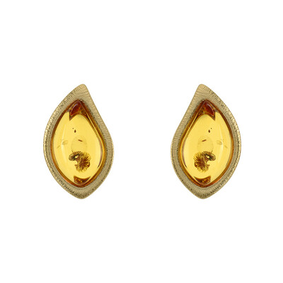 Cognac Baltic Amber Silver Earrings (dagen)