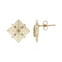 9K I2 Champagne Diamond Gold Earrings (Ornaments by de Melo)