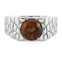 Golden Pietersite Silver Ring