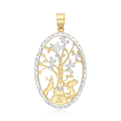 9K PK (I) Diamond Gold Pendant