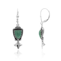 Green Turquoise Silver Earrings (Desert Chic)