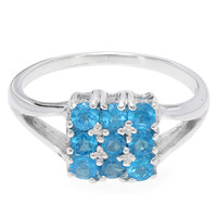 Neon Blue Apatite Silver Ring