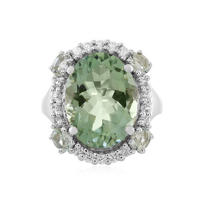 Green Amethyst Silver Ring