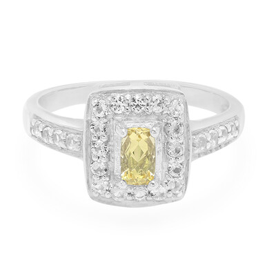 Yellow Beryl Silver Ring