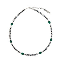 Malachite Silver Necklace (Desert Chic)