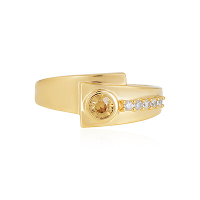 Yellow Zircon Silver Ring