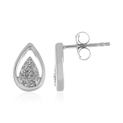 I4 (J) Diamond Silver Earrings