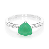 Green Chalcedony Silver Ring