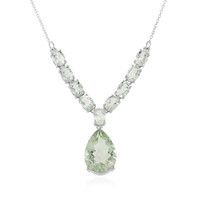 Green Amethyst Silver Necklace