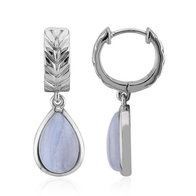 Blue Lace Agate Silver Earrings (TPC)