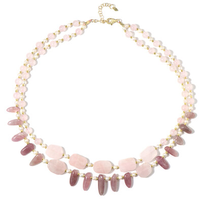 Rose Quartz Silver Necklace (Riya)