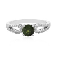 Green Tourmaline Silver Ring