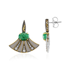 Zambian Emerald Silver Earrings (Gems en Vogue)