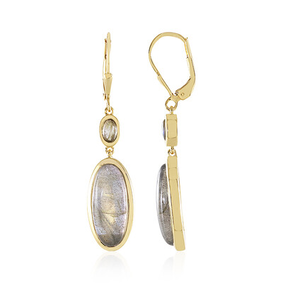 Golden maniry labradorite Silver Earrings (KM by Juwelo)