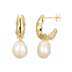 White Freshwater Pearl Silver Earrings