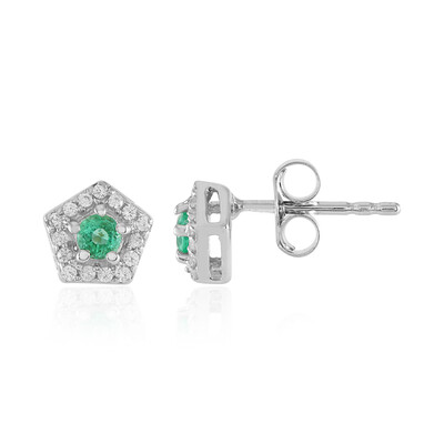 Russian Emerald Silver Earrings