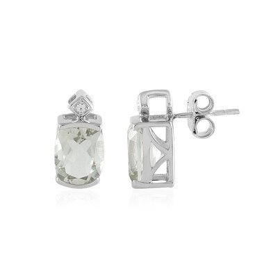 Green Amethyst Silver Earrings