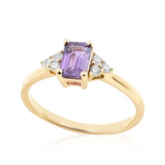 9K Unheated Ceylon Purple Sapphire Gold Ring