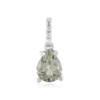 Green Amethyst Silver Pendant