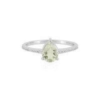 Green Amethyst Silver Ring