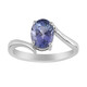 Unheated Tanzanite Silver Ring