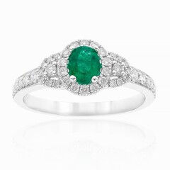 18K Colombian Emerald Gold Ring (CIRARI)