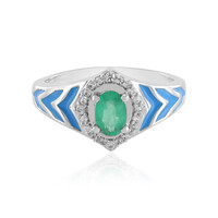 Colombian Emerald Silver Ring