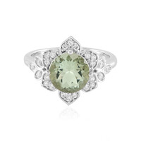 Green Amethyst Silver Ring