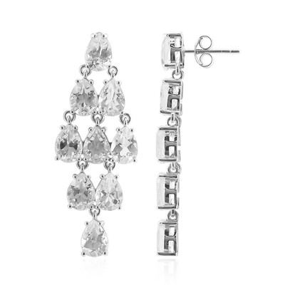 White Topaz Silver Earrings