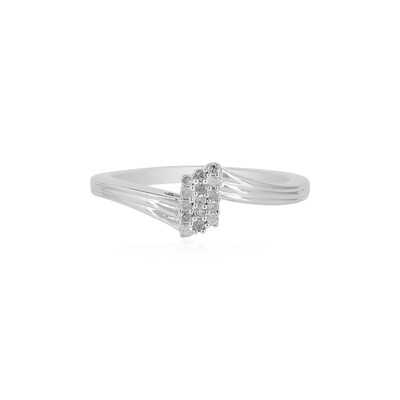 I2 (I) Diamond Silver Ring