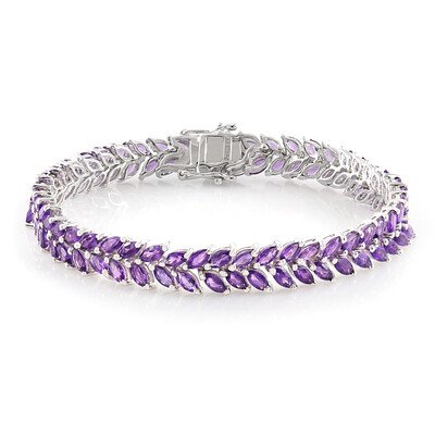 Zambian Amethyst Silver Bracelet