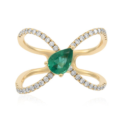 14K AAA Zambian Emerald Gold Ring (CIRARI)