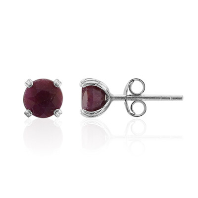 Ruby Silver Earrings