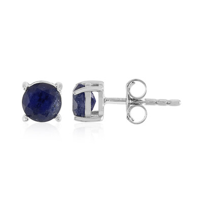 Madagascar Blue Sapphire Silver Earrings