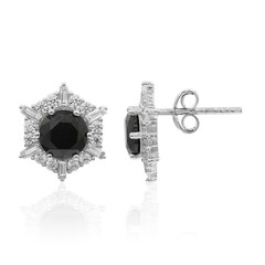 Black Spinel Silver Earrings