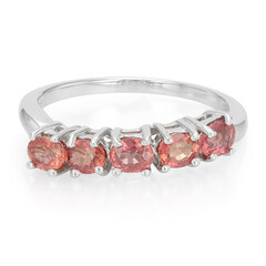 Sunset Ruby Silver Ring