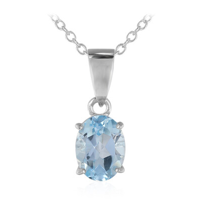 Sky Blue Topaz Silver Necklace